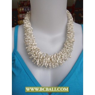 Necklaces Chockers Corn Beading White